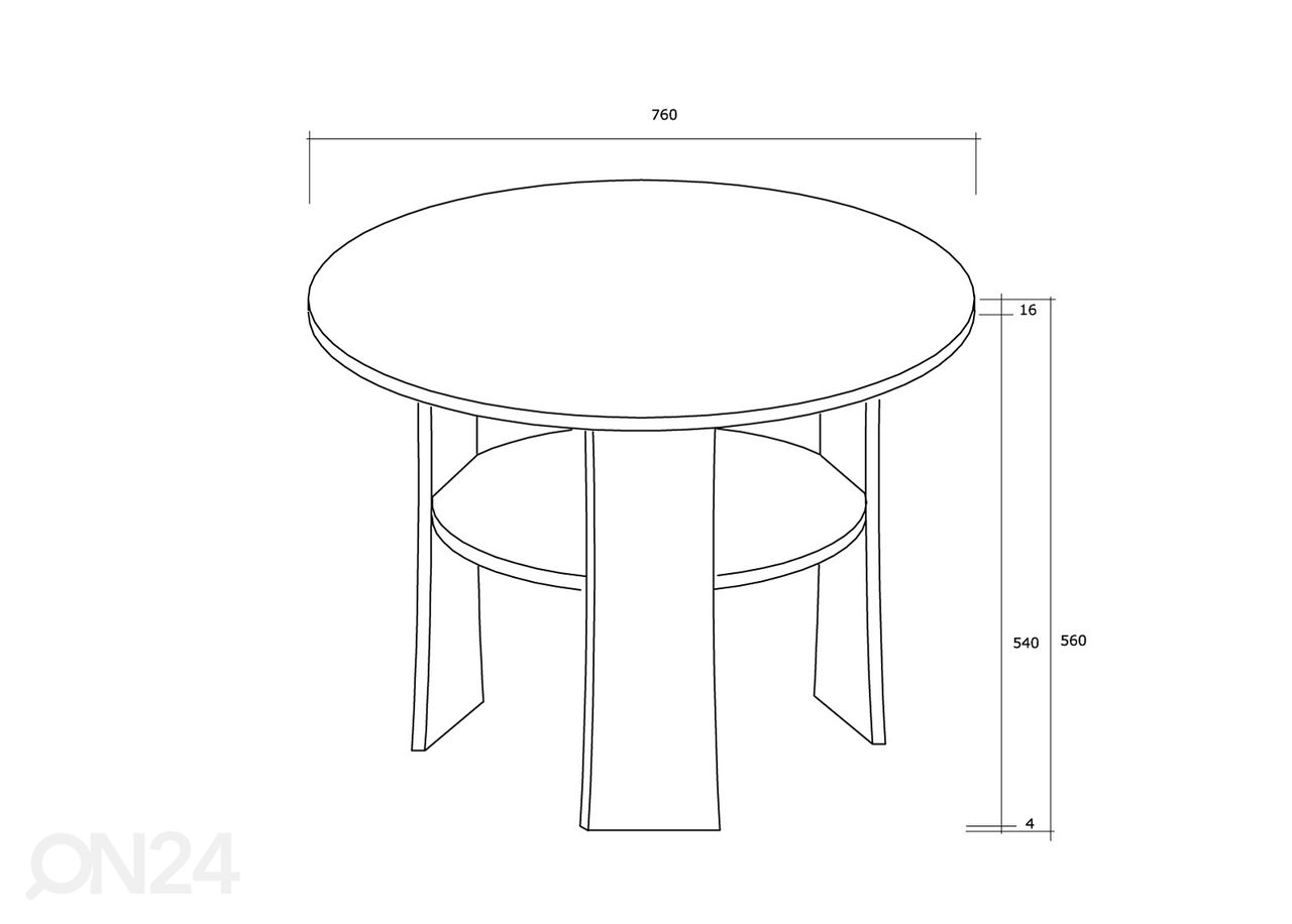 Sohvapöytä Ø 75 cm kuvasuurennos