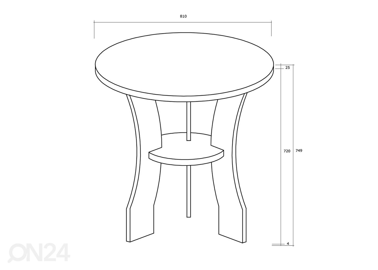 Sohvapöytä Ø 80 cm kuvasuurennos