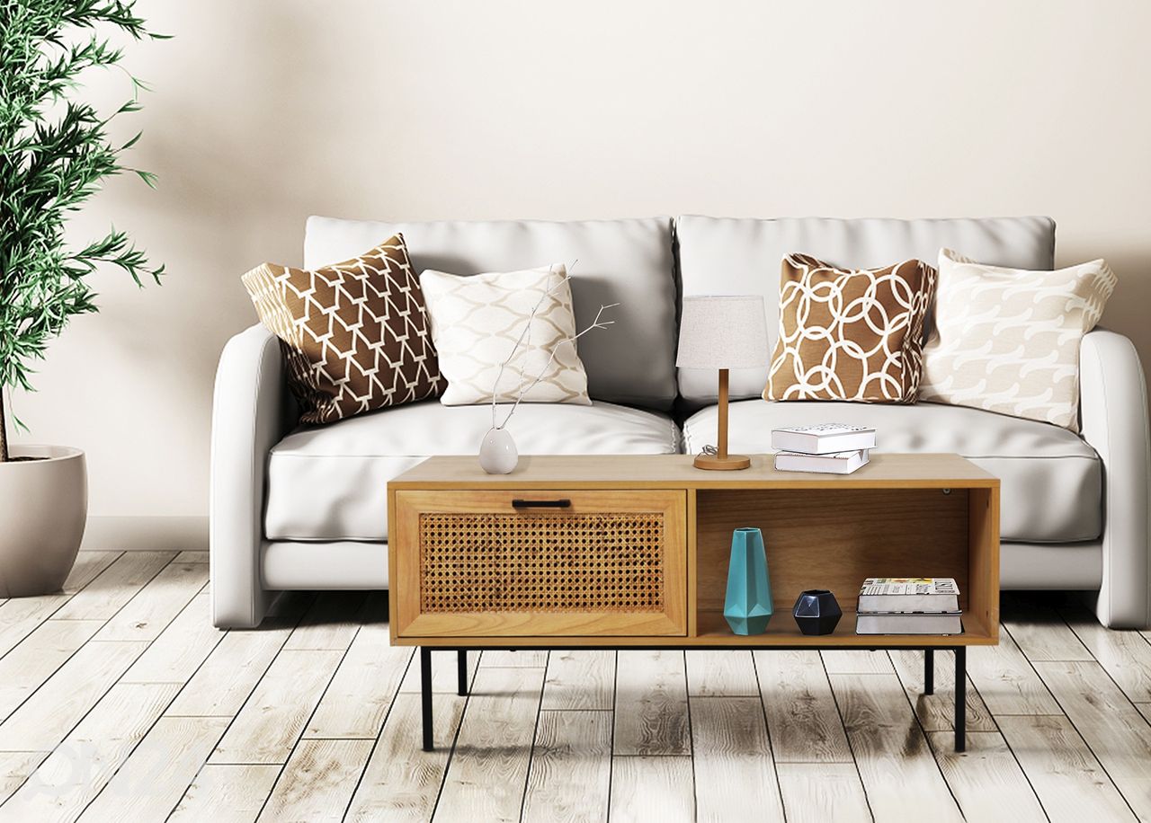 Sohvapöytä 59x110 cm, luonnonväri/ musta kuvasuurennos