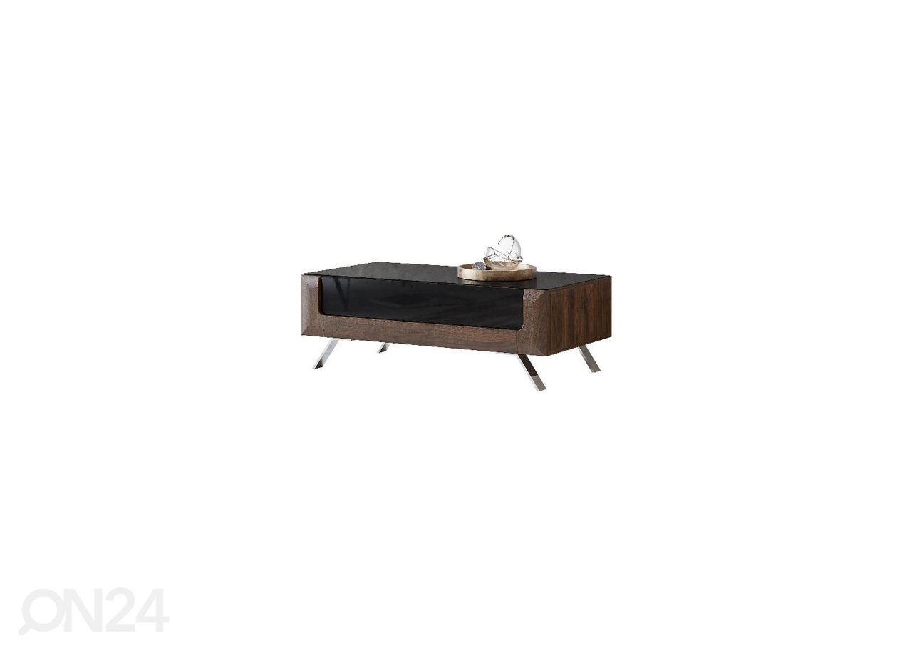 Sohvapöytä Cassandra 110x65 cm, pähkinä/kiiltävä musta kuvasuurennos