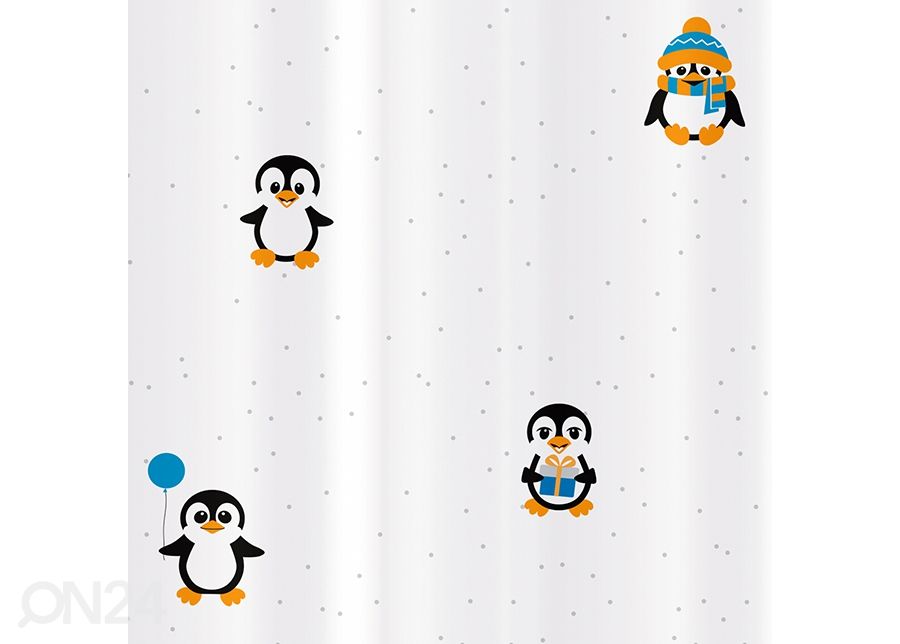 Suihkuverho Tatkraft Funny Penguins kuvasuurennos