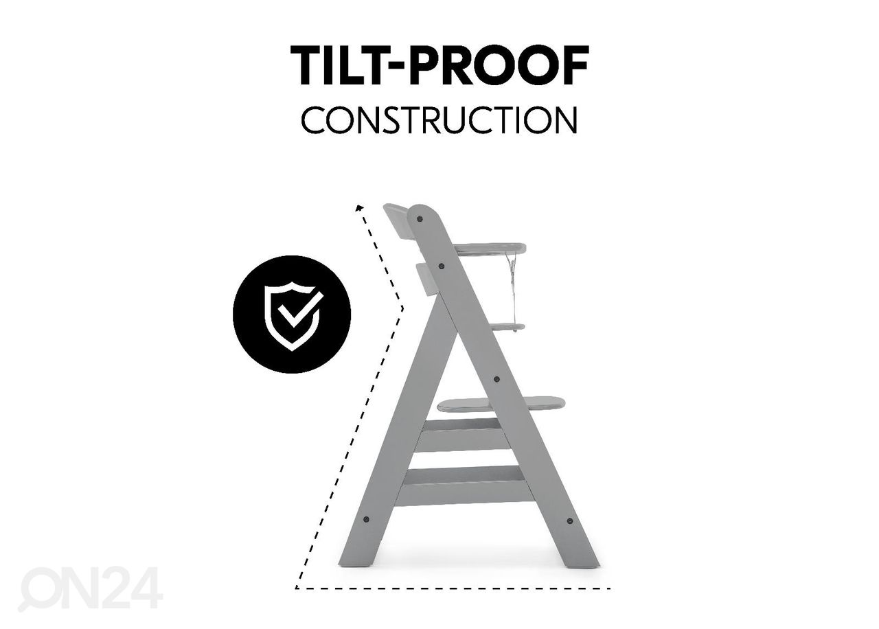 Syöttötuoli Hauck Comfort Alpha+ harmaat osat kuvasuurennos