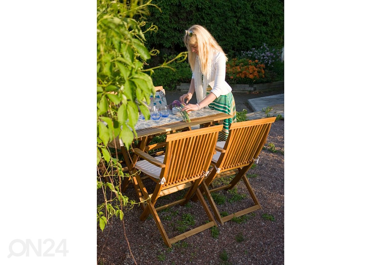 Taitettava puutarhapöytä Finlay 75x110 cm kuvasuurennos
