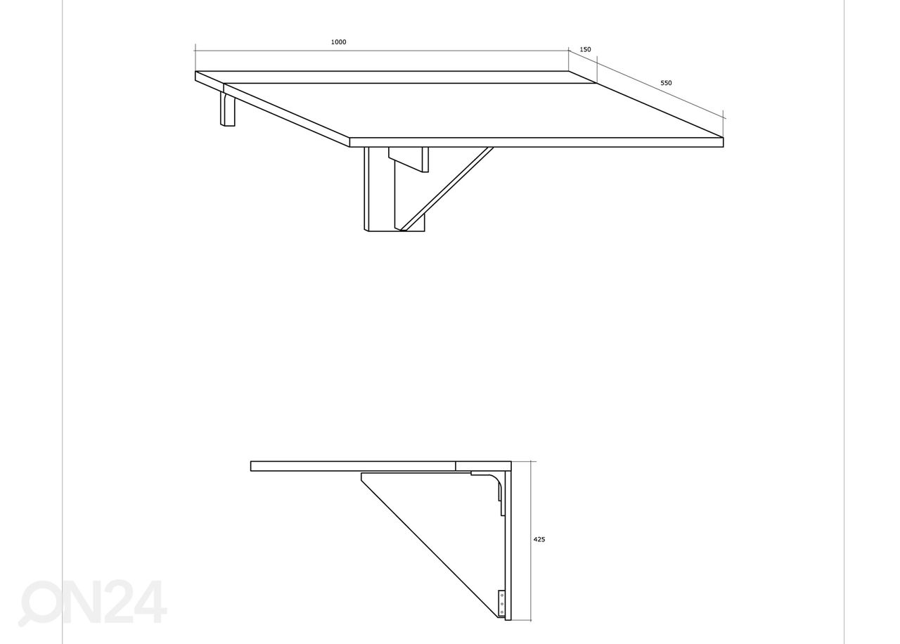 Taittopöytä Conna 70x100 cm kuvasuurennos