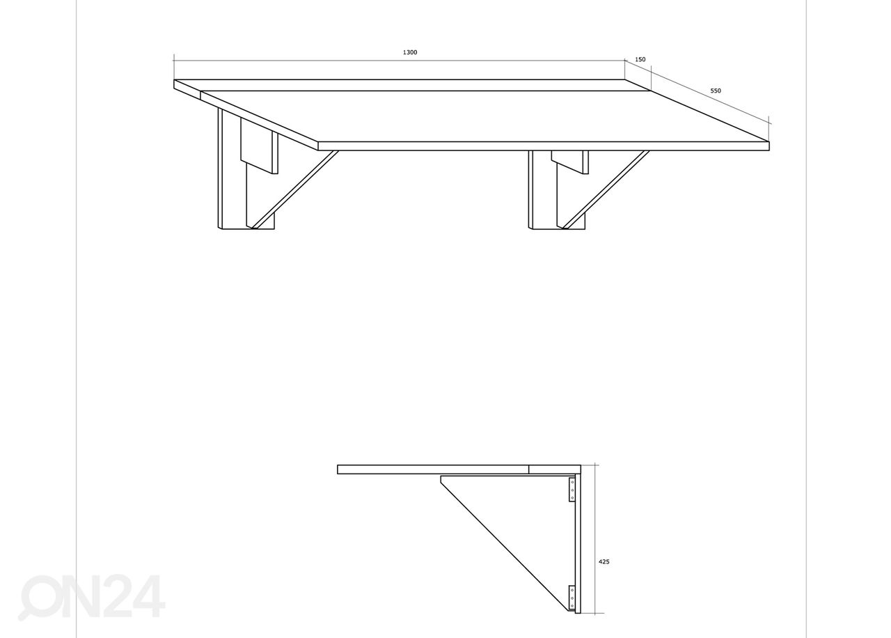 Taittopöytä Conna 70x130 cm kuvasuurennos