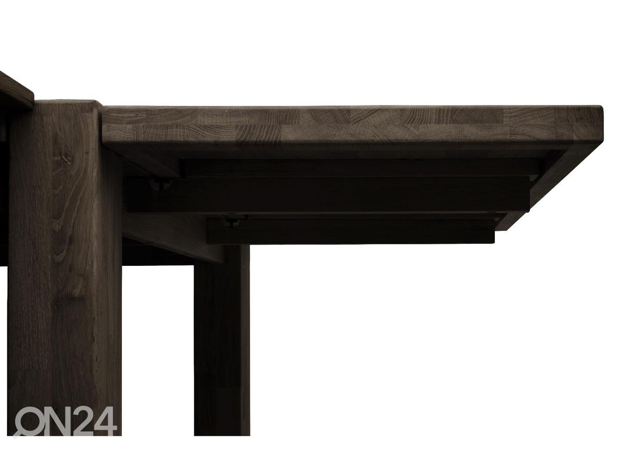 Tammi ruokapöytä jatkolevyllä Provence 01 120x80 cm, musta öljy kuvasuurennos