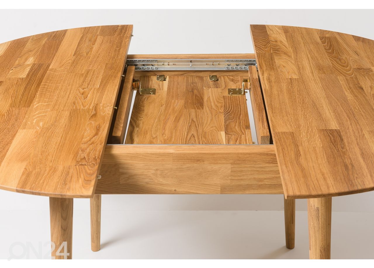 Tammi ruokapöytä Scan 100x100/130 cm+ 2 tuolia Irma kuvasuurennos