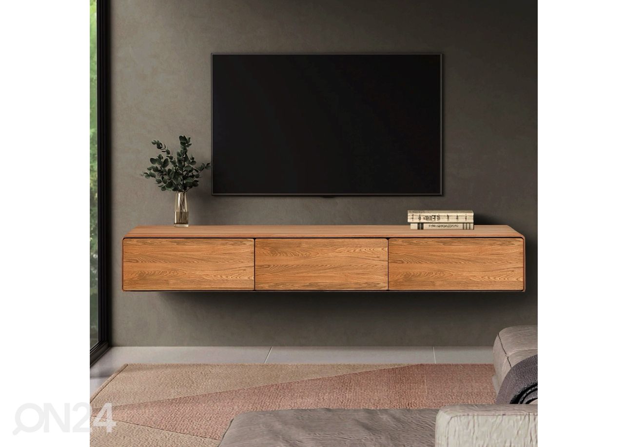 Tammipuinen TV-taso Hamilton 160 cm, seinäasennus kuvasuurennos