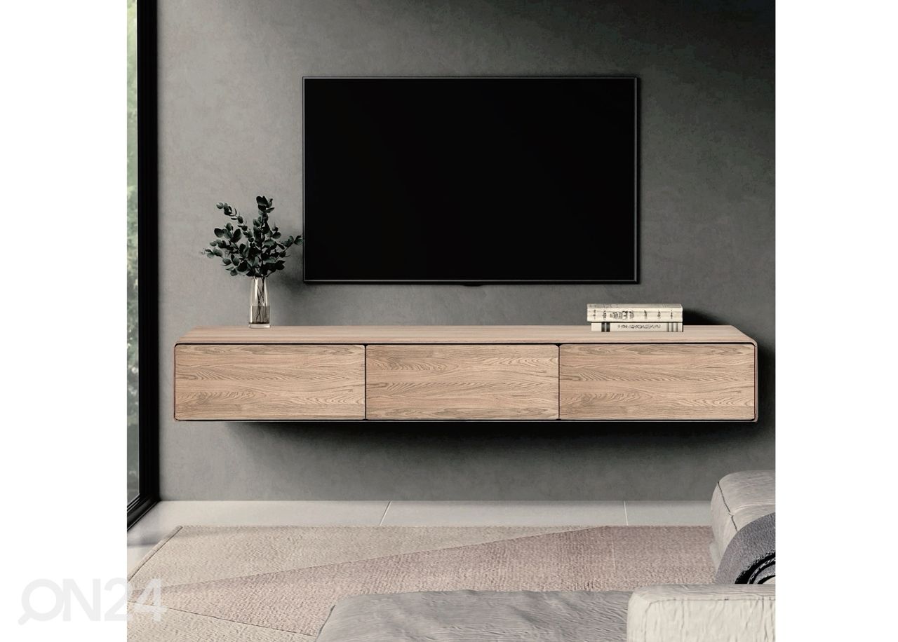 Tammipuinen TV-taso Hamilton 160 cm, seinäasennus kuvasuurennos