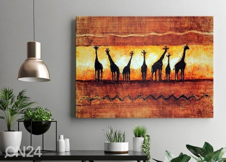 Taulu A herd of giraffes 3D 98x68 cm kuvasuurennos