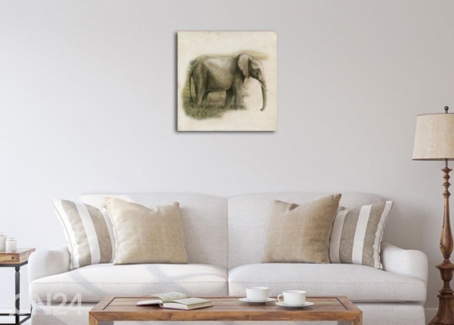 Taulu Painted Elephant 3D 30x30 cm kuvasuurennos