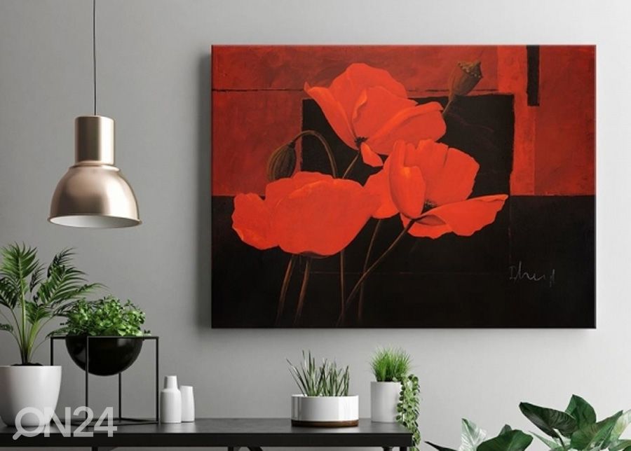 Taulu Poppies at night 3D 98x68cm kuvasuurennos