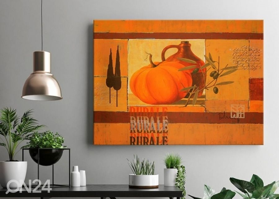 Taulu Pumpkin and olive oil 3D 98x68 cm kuvasuurennos