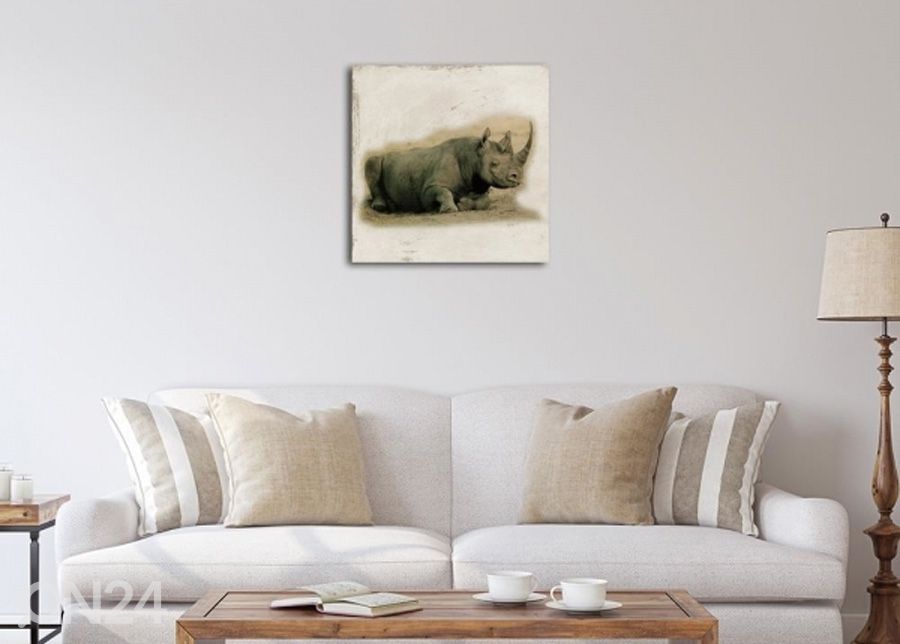 Taulu Rhinoceros 3D 30x30 cm kuvasuurennos