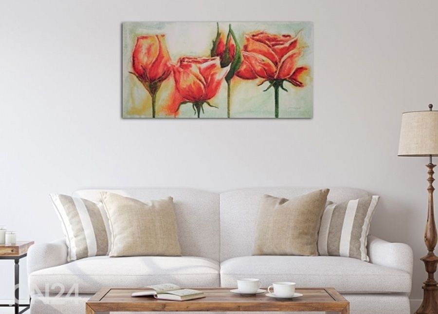 Taulu Roses in bloom 3D 100x50 cm kuvasuurennos