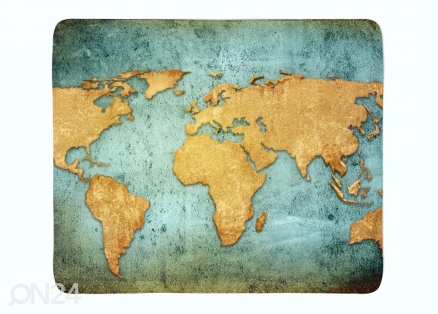 Torkkupeitto Golden World Map 130x150 cm kuvasuurennos