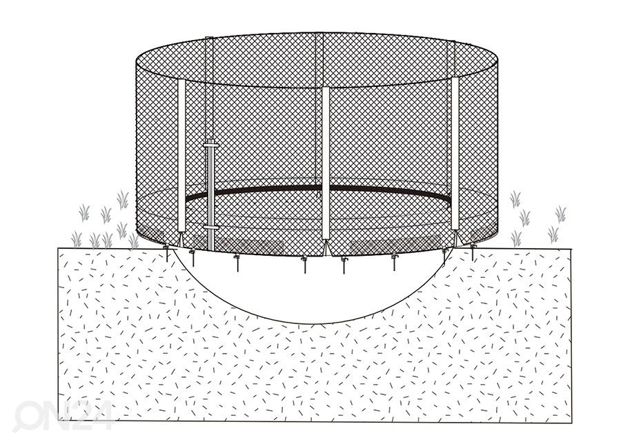 Trampoliini 4,26 m turvaverkolla kuvasuurennos
