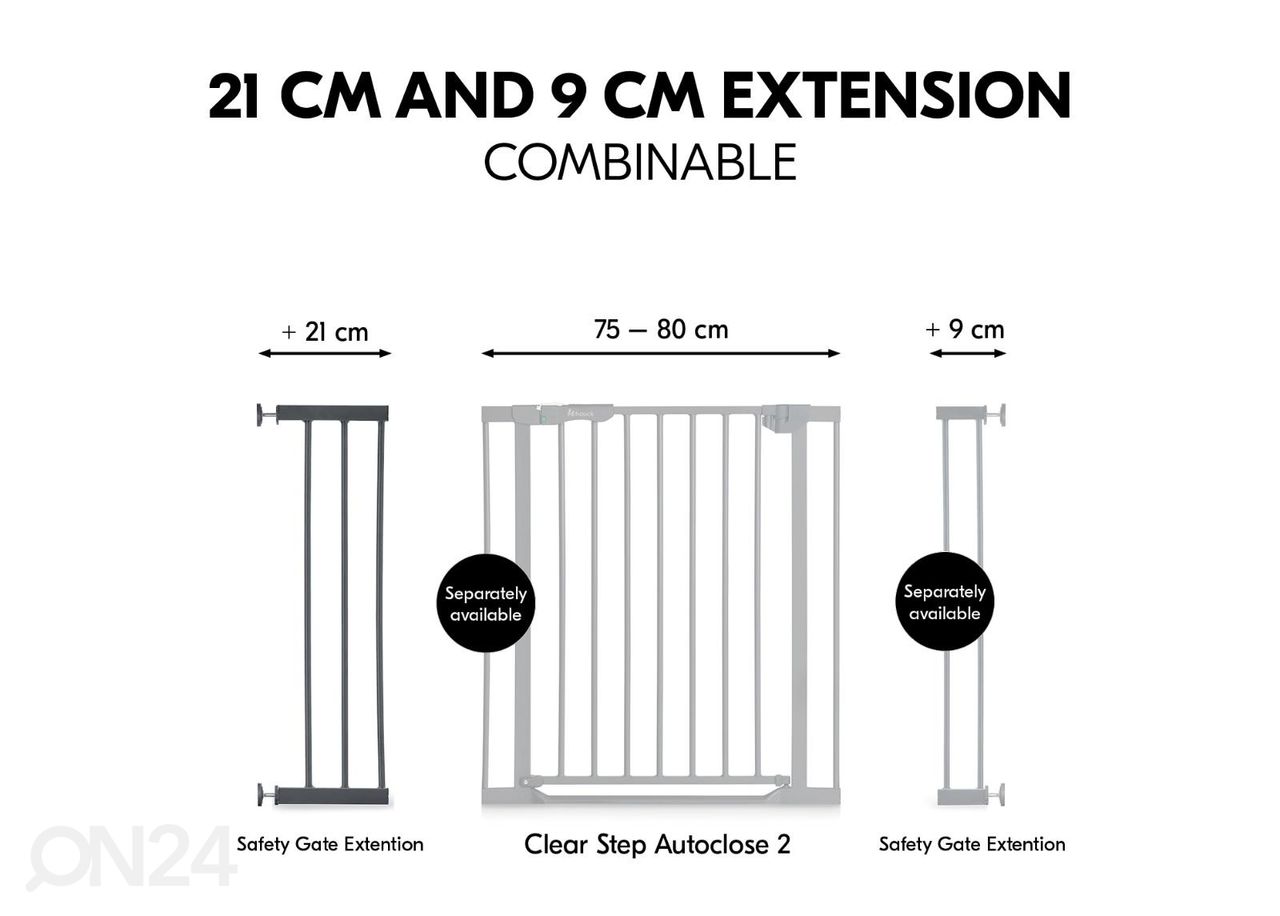 Turvaportin jatkopala 21 cm Hauck Select tummanharmaa kuvasuurennos