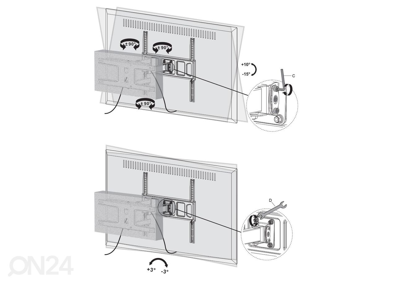 TV kiinnitysteline 37"-70" SHTB363 kuvasuurennos