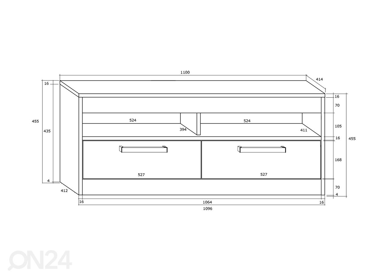 TV-taso 110 cm kuvasuurennos