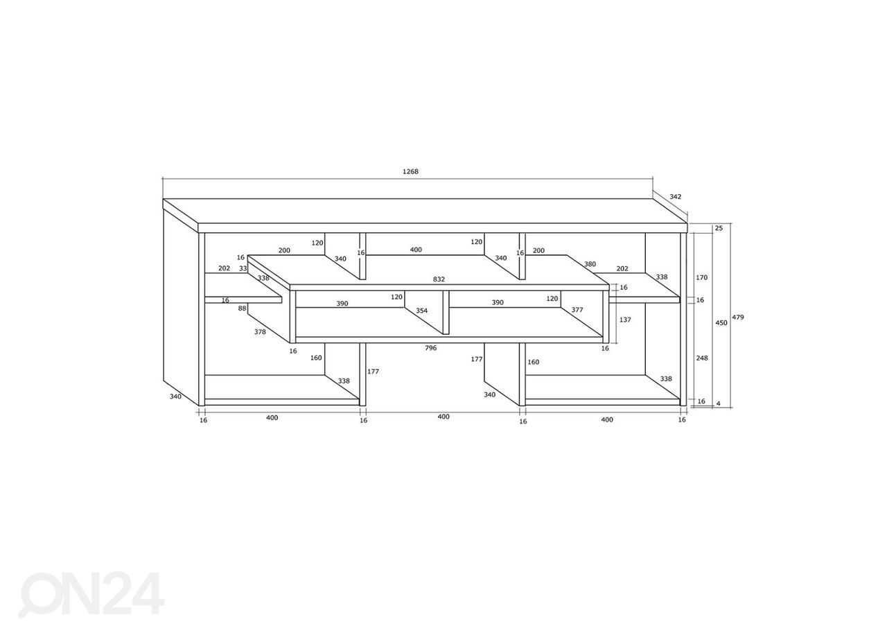 TV-taso 127 cm kuvasuurennos