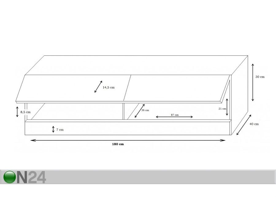 Tv-taso 180 cm kuvasuurennos