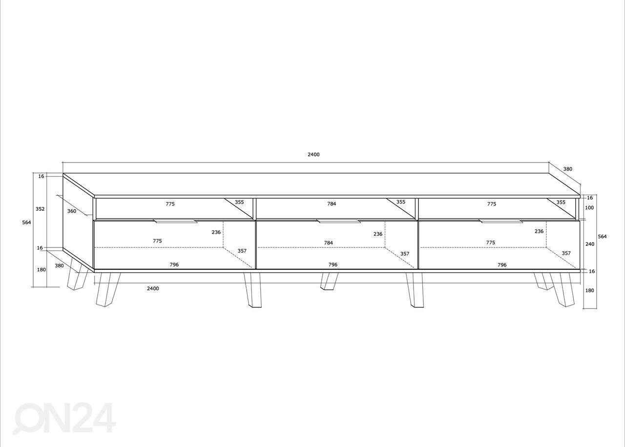 TV-taso 240 cm kuvasuurennos