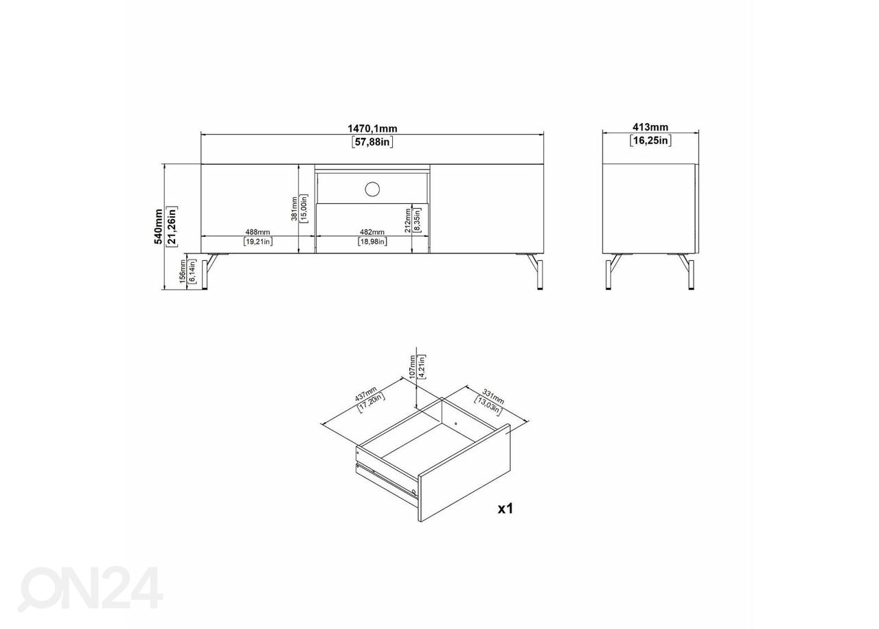 TV-taso Bergen 100 cm kuvasuurennos