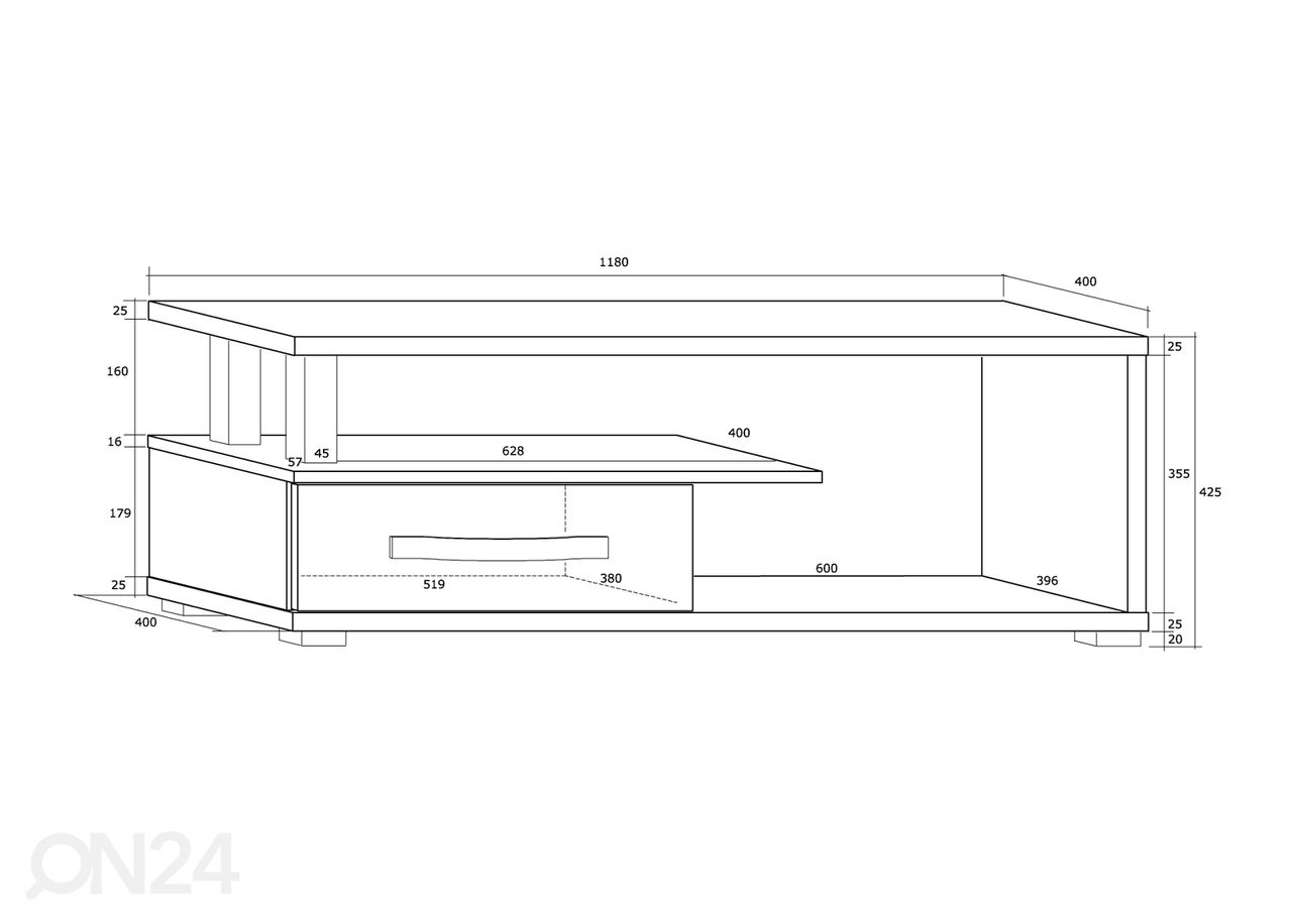 TV-taso Cloghroe 118 cm kuvasuurennos