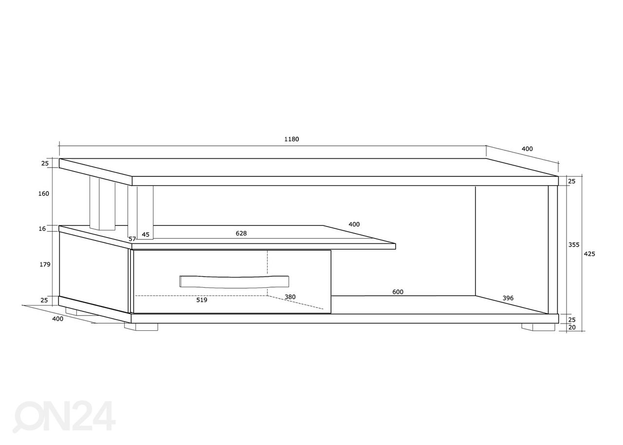 TV-taso Cloghroe 118 cm kuvasuurennos