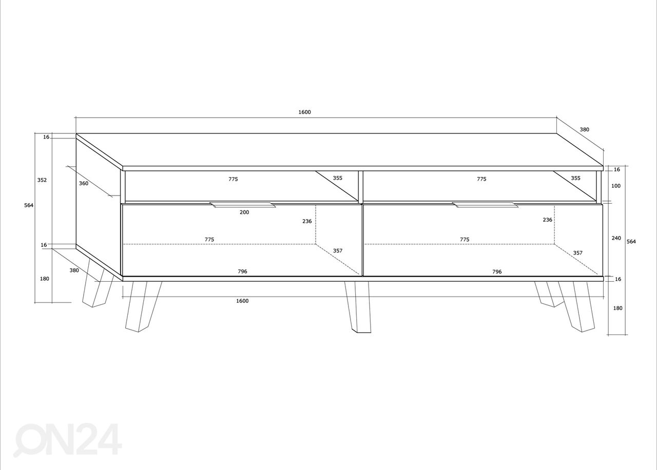 TV-taso Kilty 160 cm kuvasuurennos