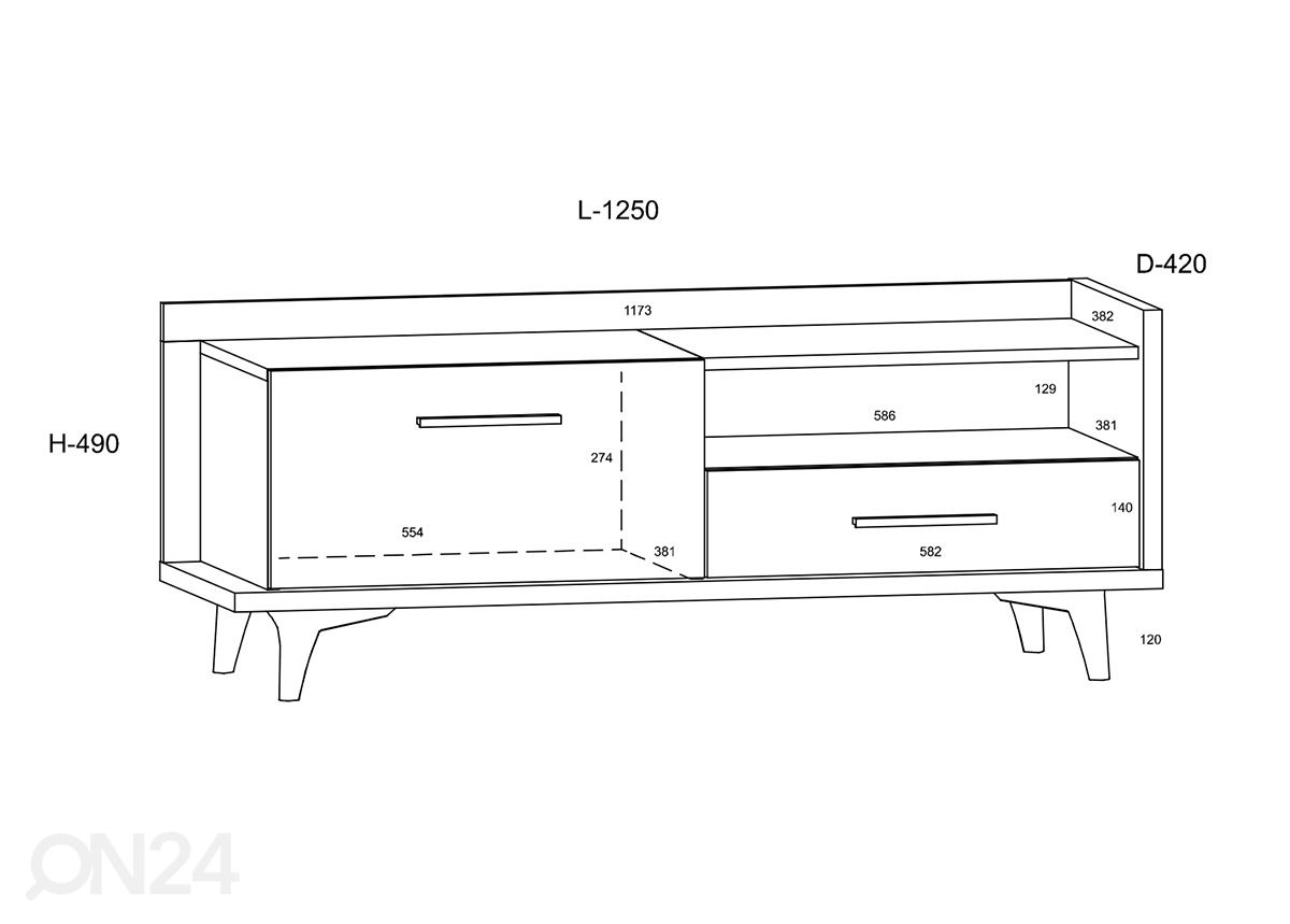 TV-taso Kinsale 125 cm kuvasuurennos