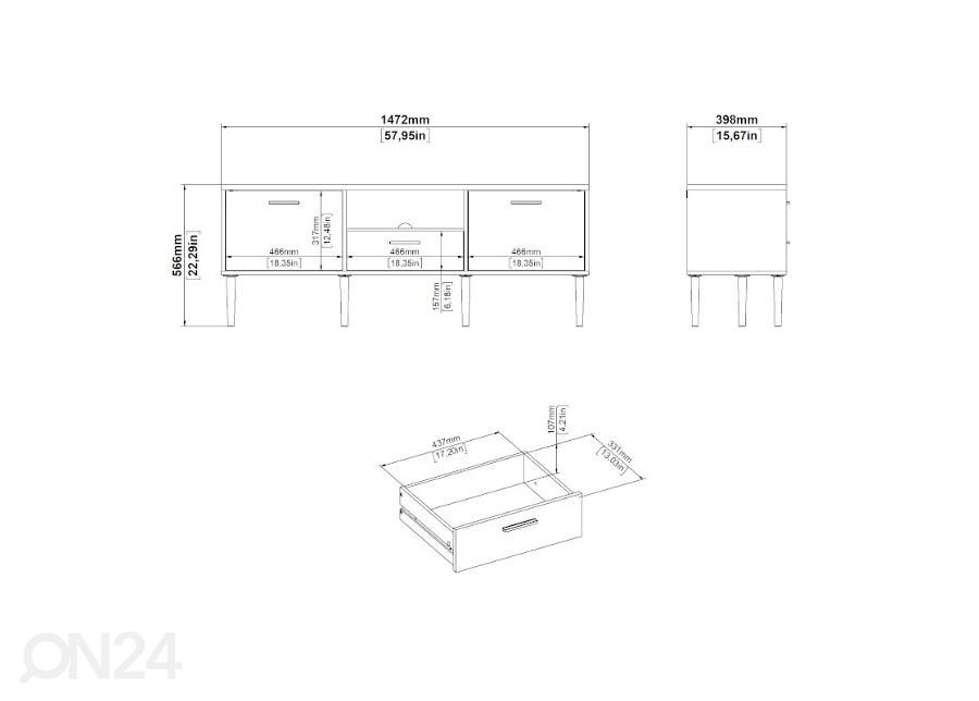 TV-taso Media 147 cm kuvasuurennos