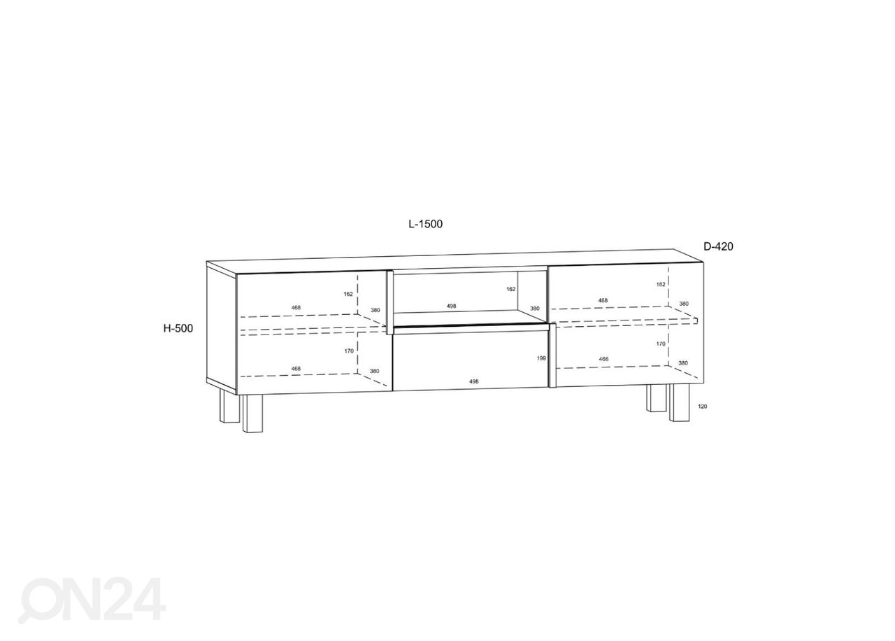 TV-taso Youghal 150 cm kuvasuurennos