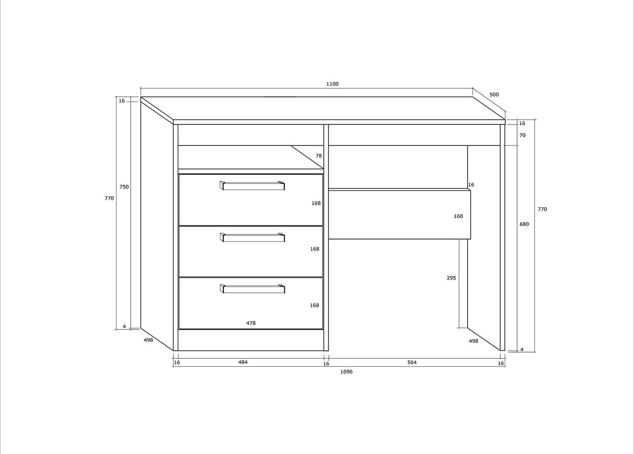 Työpöytä 110 cm kuvasuurennos