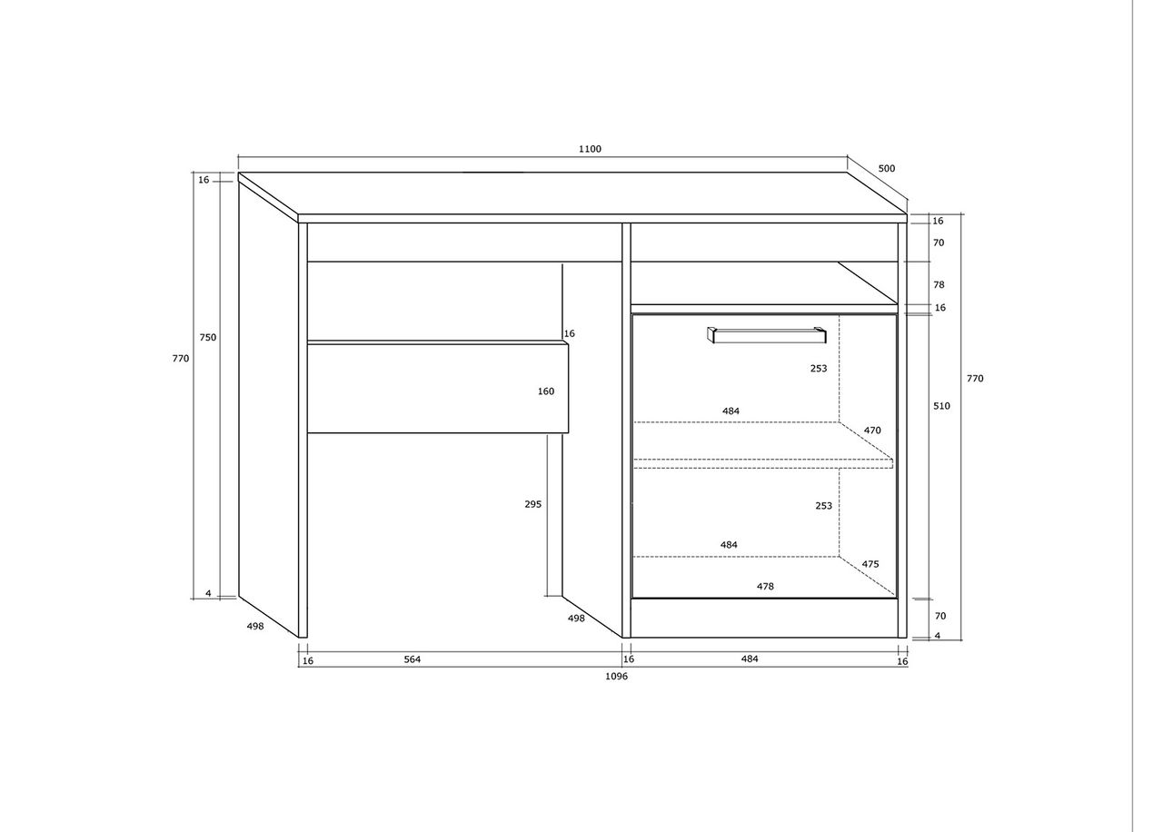 Työpöytä 110 cm kuvasuurennos