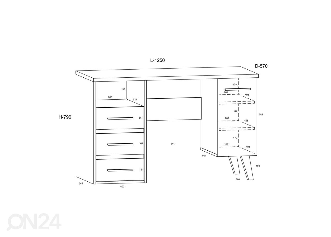 Työpöytä Clon 125 cm kuvasuurennos