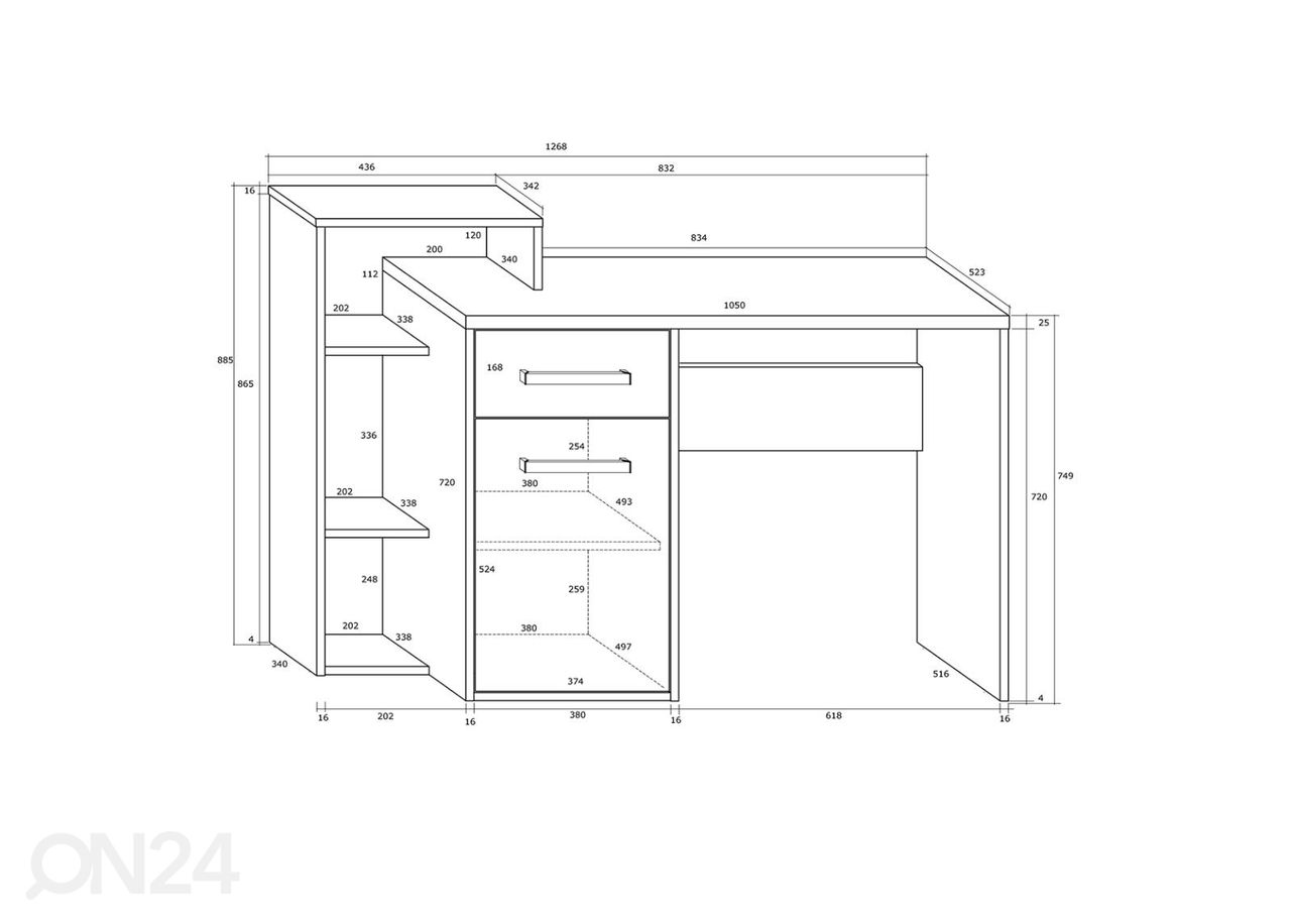 Työpöytä Macroom 127 cm kuvasuurennos