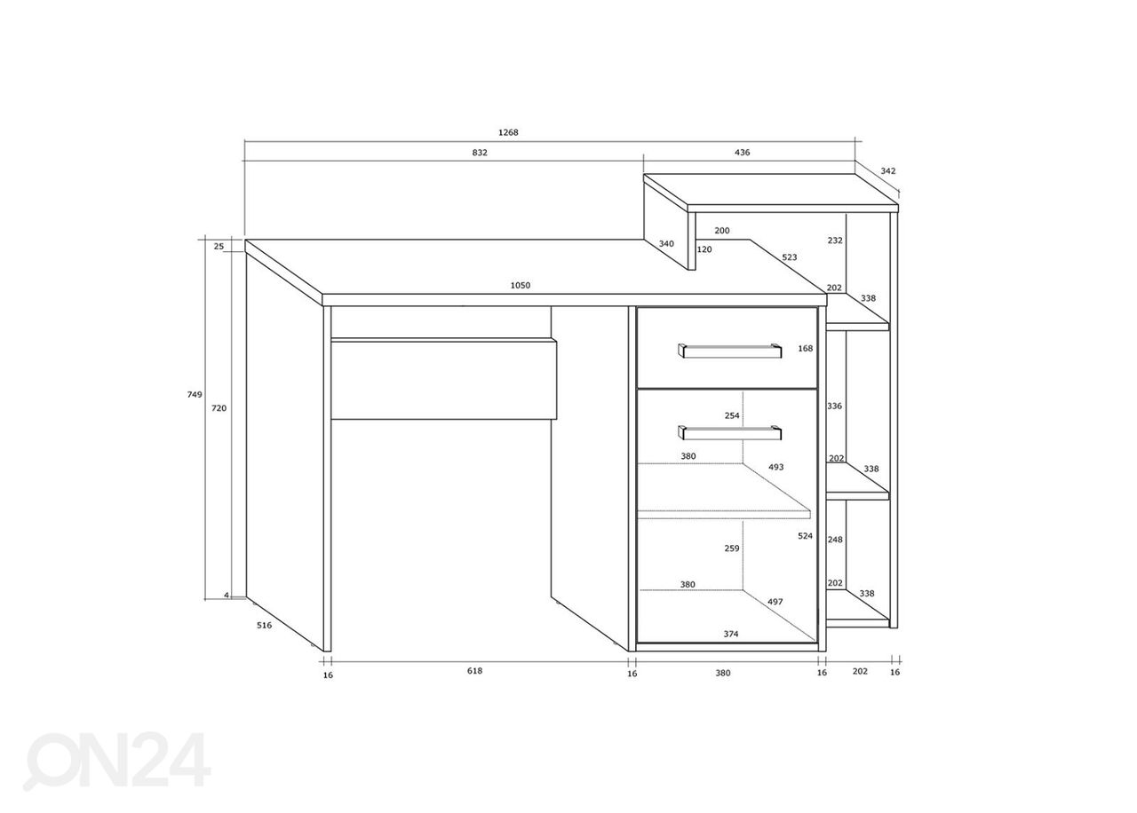 Työpöytä Youghal 127 cm kuvasuurennos