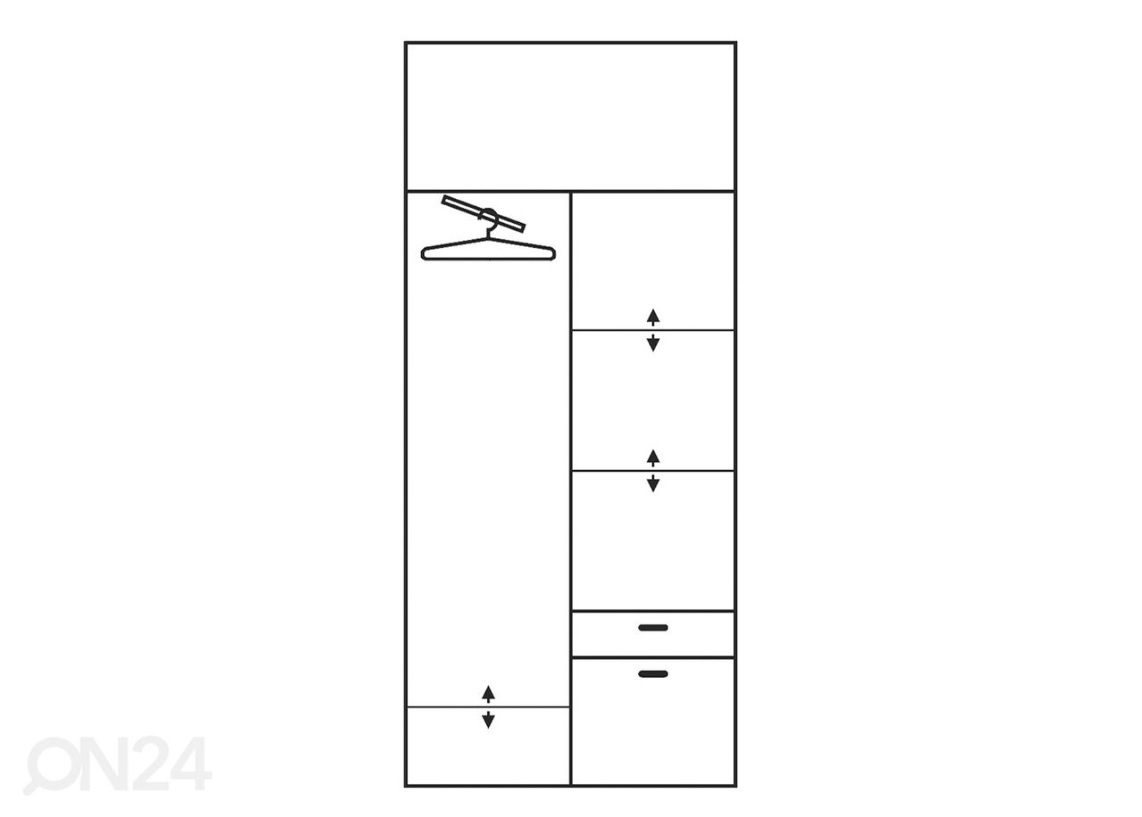 Vaatekaappi 100 cm kuvasuurennos