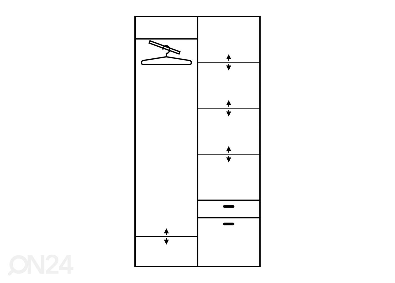 Vaatekaappi 100 cm kuvasuurennos