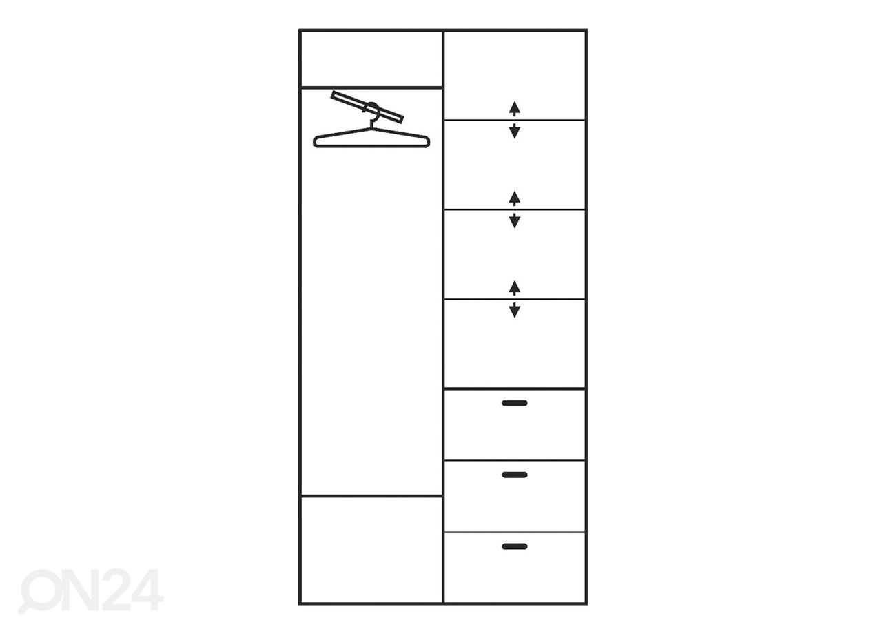 Vaatekaappi 100x44 cm kuvasuurennos