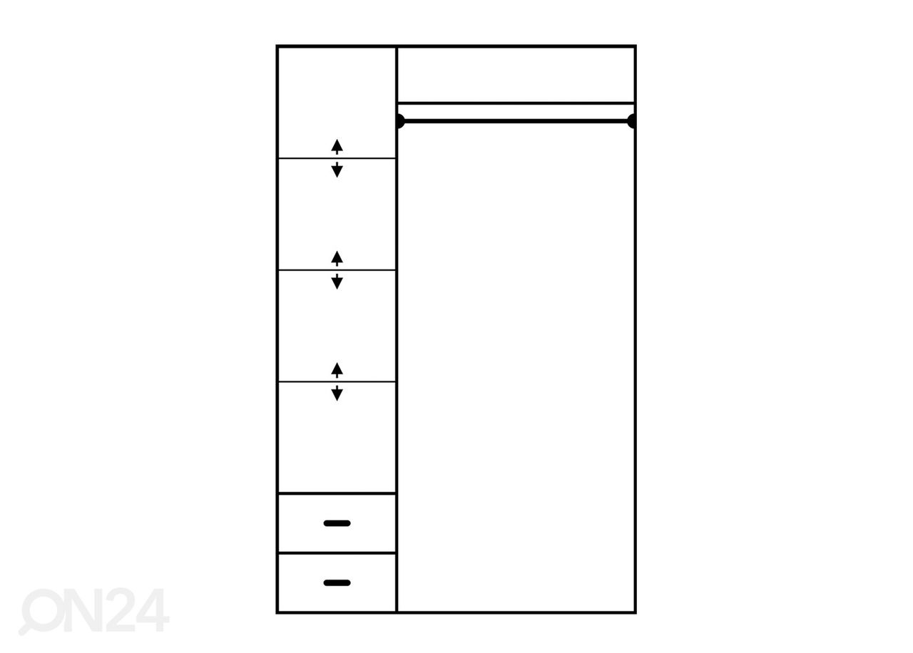 Vaatekaappi 120 cm kuvasuurennos