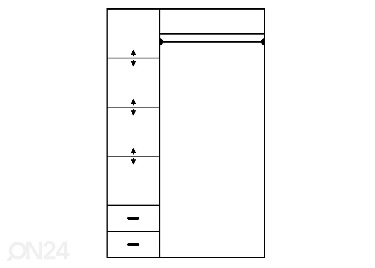 Vaatekaappi 120 cm kuvasuurennos