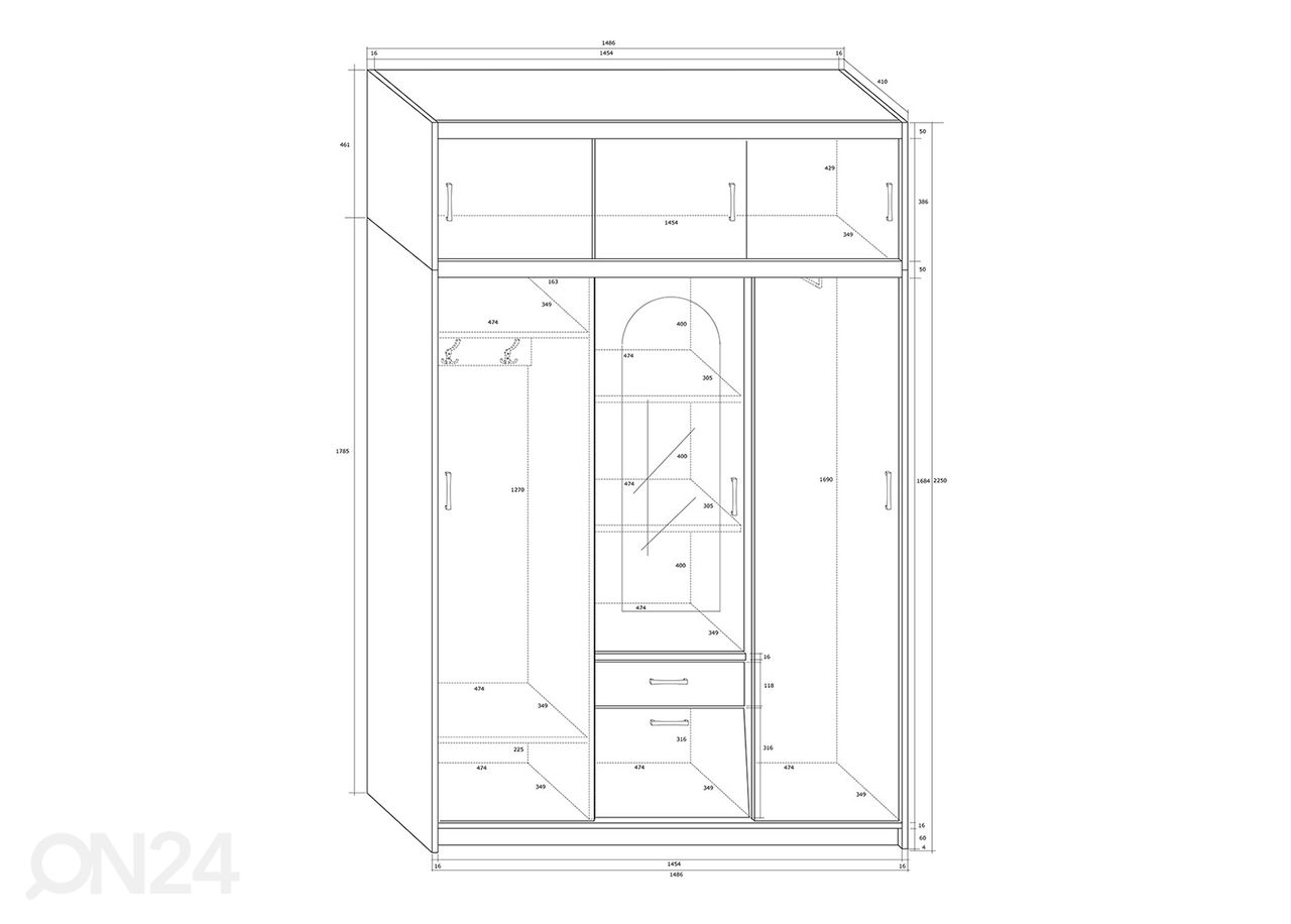 Vaatekaappi 149 cm kuvasuurennos