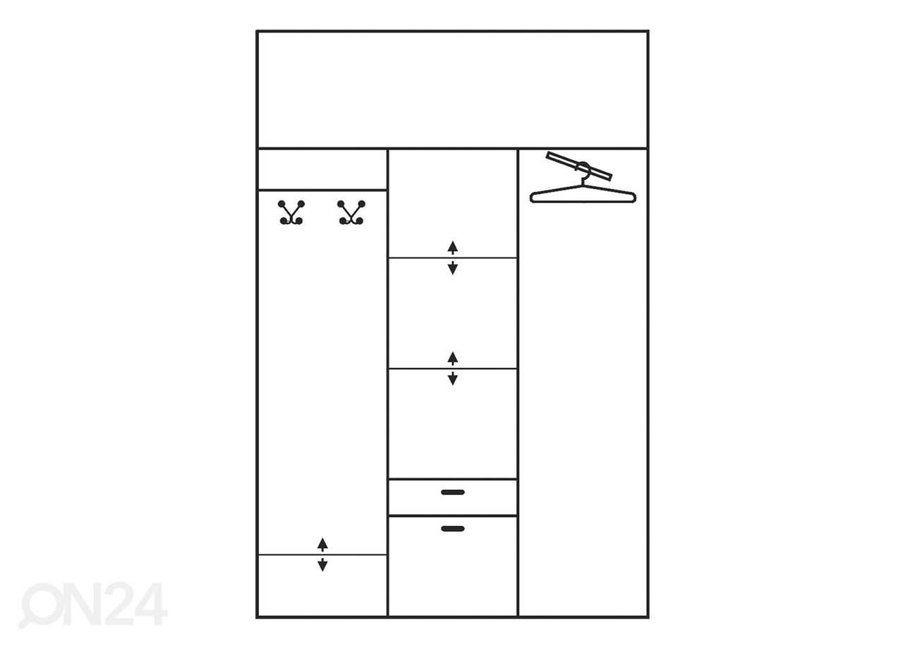 Vaatekaappi 149 cm kuvasuurennos