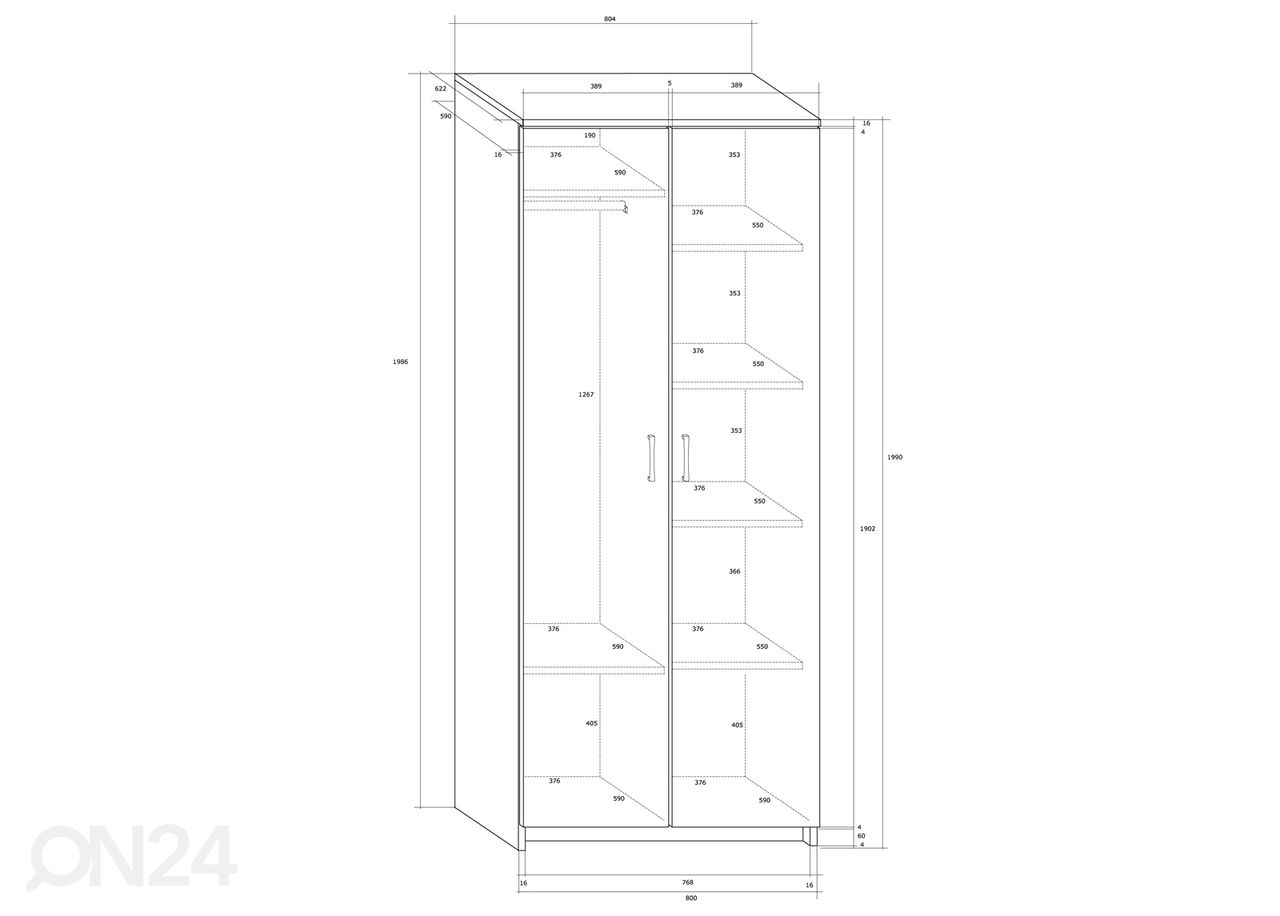 Vaatekaappi 81 cm kuvasuurennos