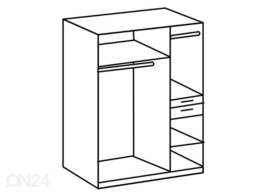 Vaatekaappi Ascona 135 cm kuvasuurennos