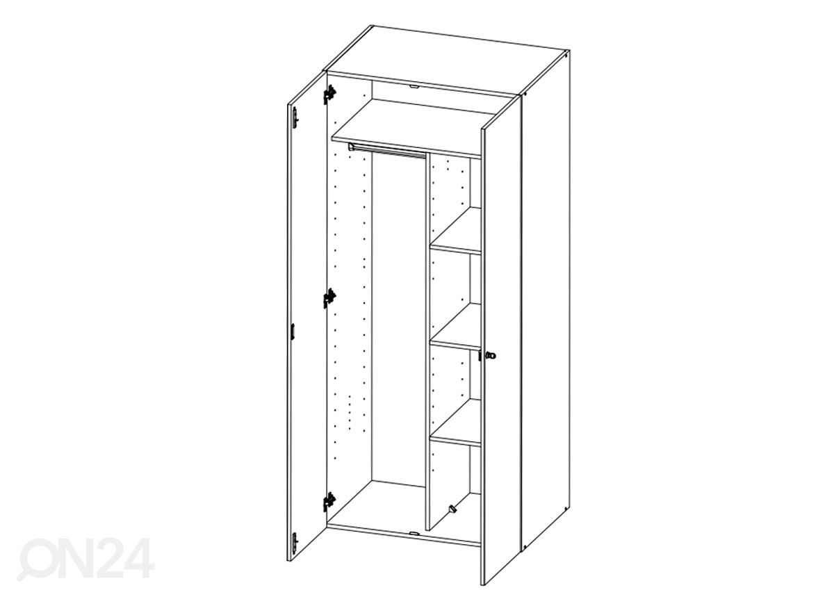 Vaatekaappi MRK 669 80 cm kuvasuurennos