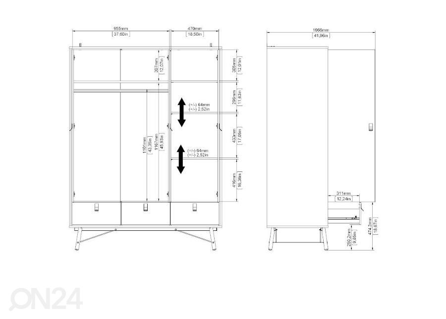 Vaatekaappi Ry 150 cm kuvasuurennos